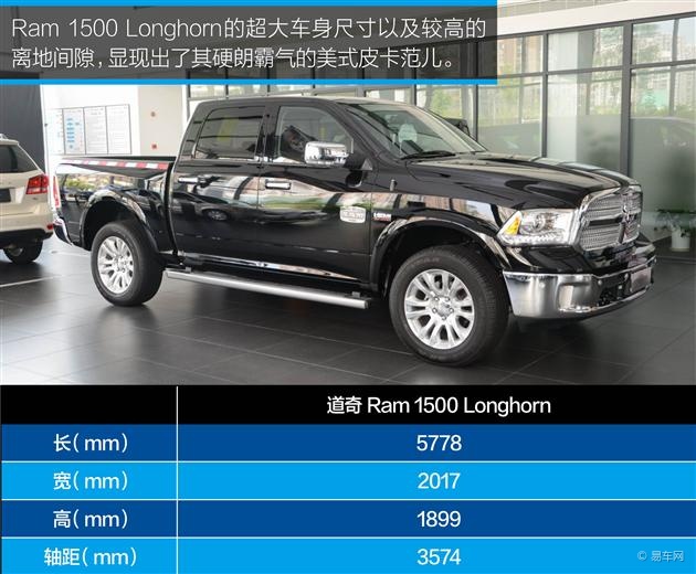 实拍道奇全尺寸皮卡 公羊1500长角号