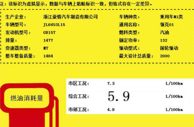 领克01将推1.5T手动挡车型  预计售价12.98万起