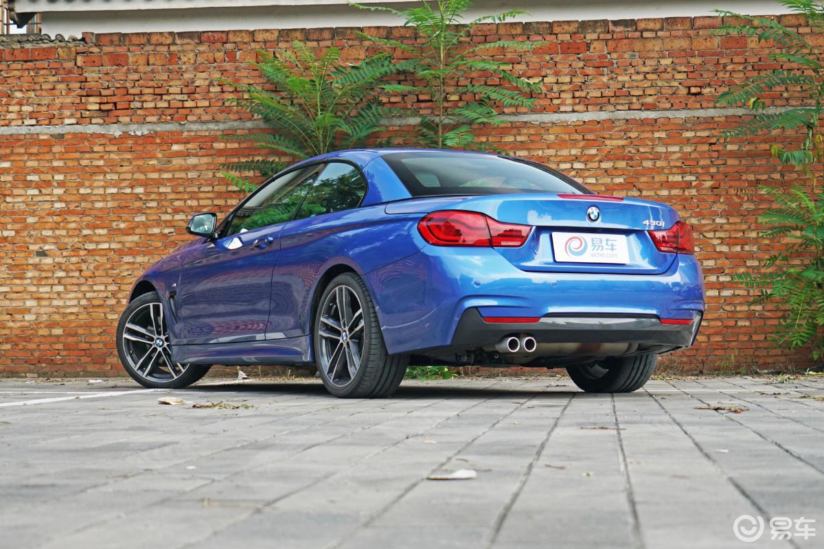 【宝马4系2017款敞篷轿跑 430i m运动套装侧前45度车头向右水平汽车