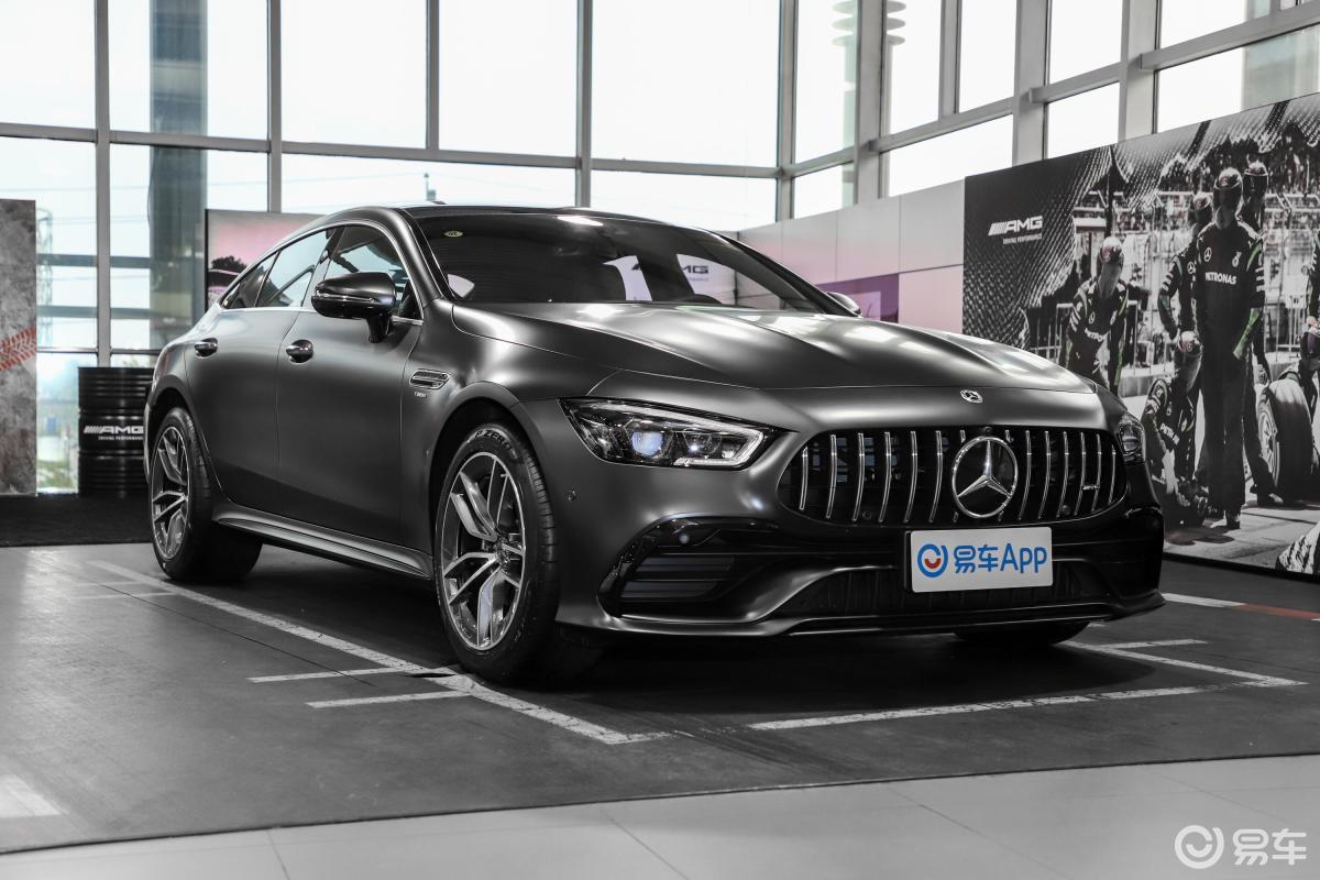 【奔驰gt amg2021款amg gt 50 四门跑车侧前45度车头向右水平汽车图片