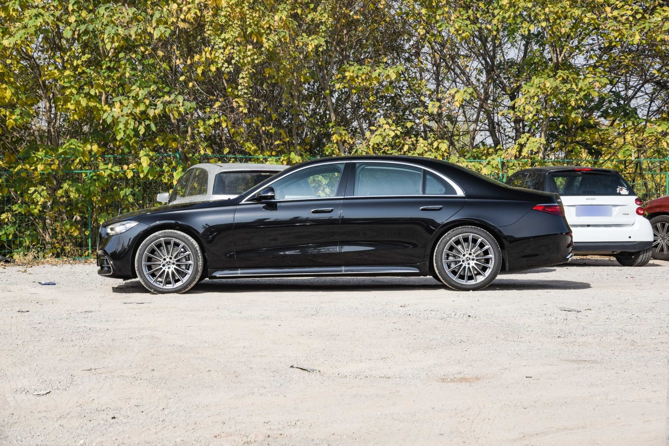 奔驰s级s 450 l 4matic正侧车头向左水平