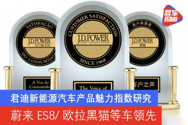 君迪新能源汽车产品魅力指数研究 蔚来es8 欧拉黑猫等车领先